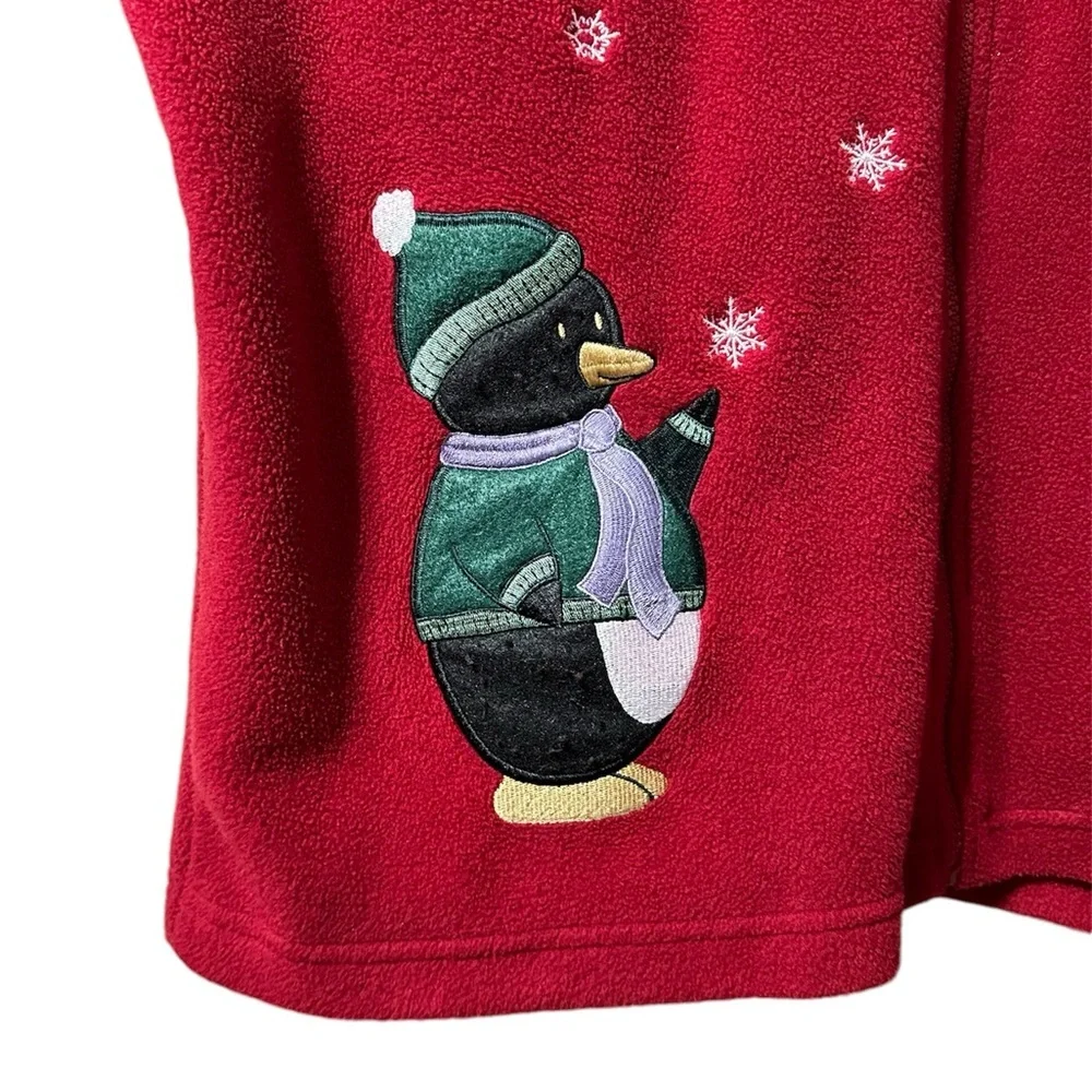 Christopher & Banks Red Cardigan  Penguin design Size Large - Picture 13 of 14